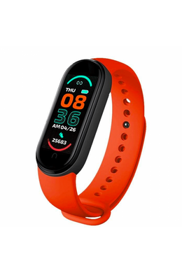 M6 Okoskarkötő, Okosóra, FitneszTracker, Smartband - Piros