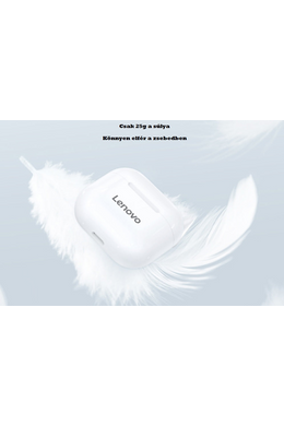 Lenovo LP40 Bluetooth 5.0 Vezeték Nélküli Fülhallgató Töltőtokkal - Fehér