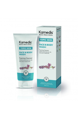 KAMEDIS TOPIC SKIN arc- és testtisztisztító gél 200 ml (FACE&amp;BODY WASH)