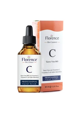 Florence BIO C-vitamin szérum 30 ml - Ránctalanító, foltmentesítő, fényesítő és öregedésgátló arcszérum hialuronsavval, szemkontúrra is.