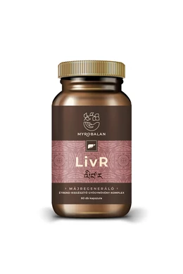 Myrobalan LivR májtisztító- és regeneráló gyógynövény-komplex 60 db vegán kapszula 100% gyógynövényőrleménnyel