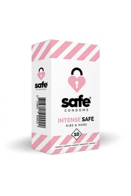 SAFE Intense Safe - bordázott-pontozott óvszer (10db)