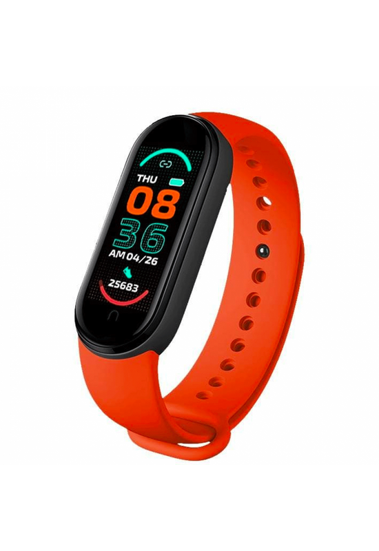M6 Okoskarkötő, Okosóra, FitneszTracker, Smartband - Piros