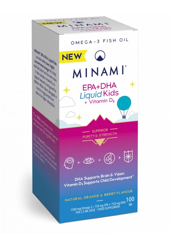 EPA+DHA Liquid Kids omega-3 halolaj + D3-vitamin
