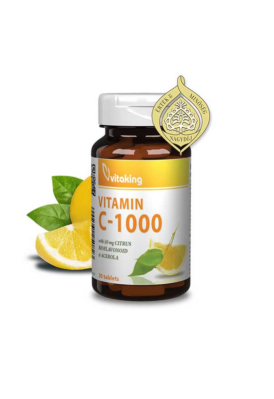 Vitaking C-1000 Bioflav. Acerola. Csipkebogyó (30)  Tabl.