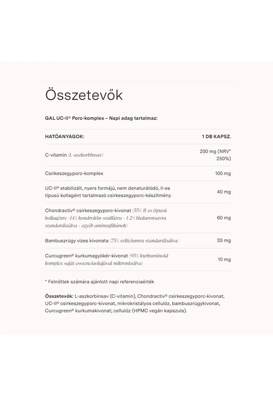 GAL UC-II® Porc-komplex (60 Kapszula)