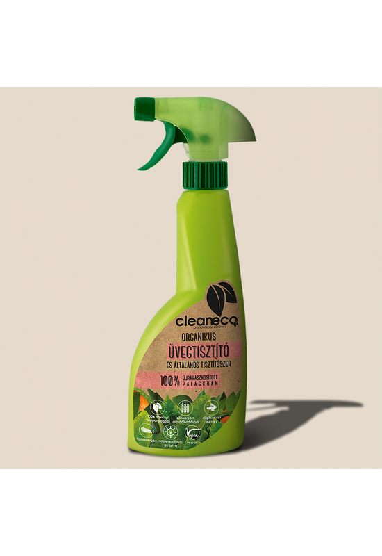 Cleaneco organikus üvegtisztító és általános tisztítószer 0,5l - újrahasznosított csomagolásban