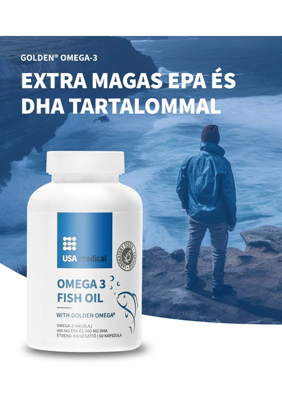 USA Medical GOLDEN® Omega 3 halolaj kapszula 60 db