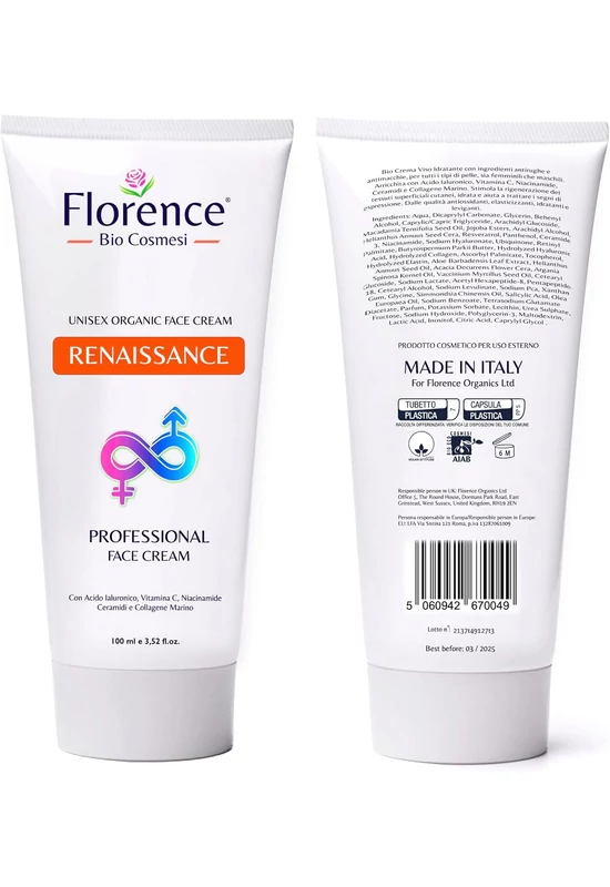 Florence BIO Renaissance anti-aging hidratáló arckrém hialuronsavval és C-vitaminnal 100 ml