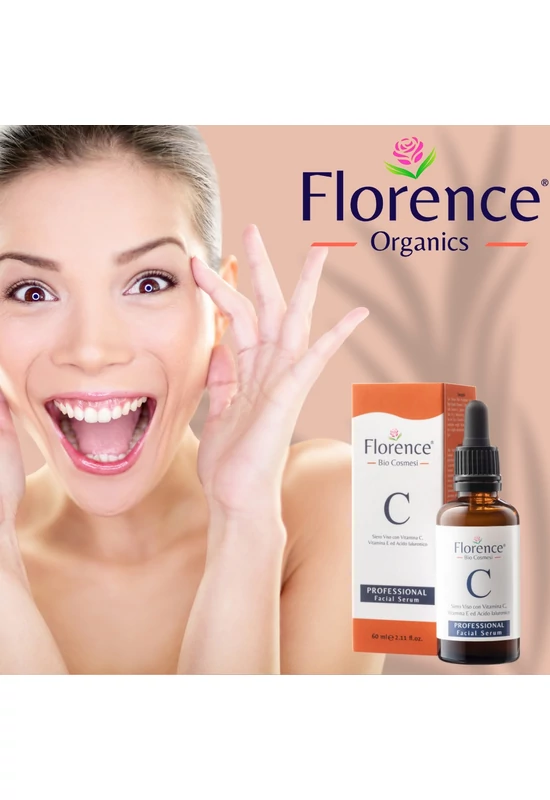 Florence BIO C-vitamin szérum 30 ml - Ránctalanító, foltmentesítő, fényesítő és öregedésgátló arcszérum hialuronsavval, szemkontúrra is.