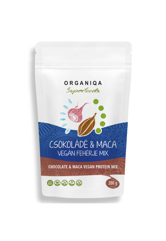 Organiqa Bio Csokoládé-Maca Vegán Fehérje Mix 200g