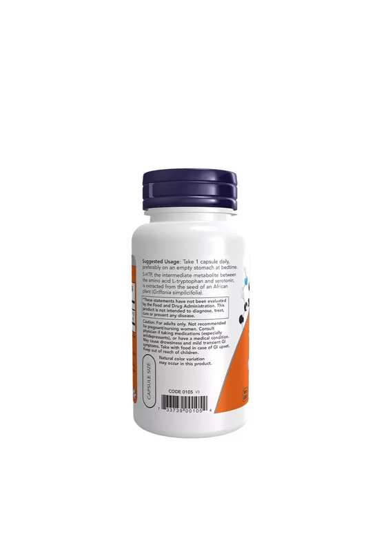 Now Foods 5 HTP 100 mg - 5-Hidroxi-triptofán (60 Veg Kapszula)