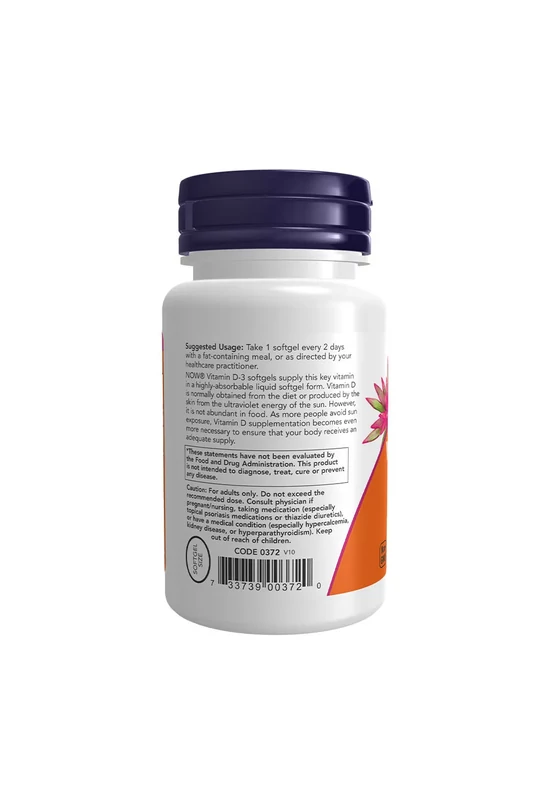 Now Foods D-vitamin 5000 NE (120 Lágykapszula)