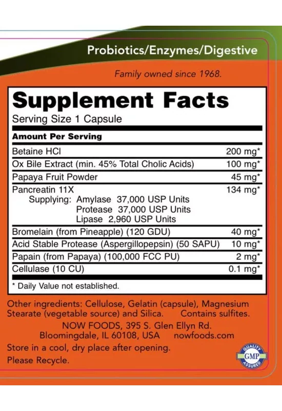 NOW Super Enzymes - 90 Capsules, az egészséges emésztés támogatására