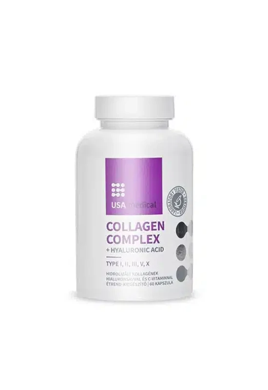 USA Medical Collagen Complex Kollagén komplex kapszula 5 féle kollagén peptiddel 60 db