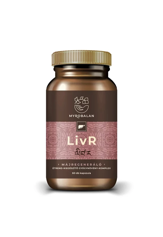 Myrobalan LivR májtisztító- és regeneráló gyógynövény-komplex 60 db vegán kapszula 100% gyógynövényőrleménnyel