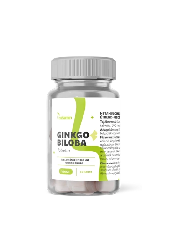 Netamin Ginkgo Biloba 300mg, 60 tabletta, Segít a memória és az egészséges vérkeringés fenntartásában