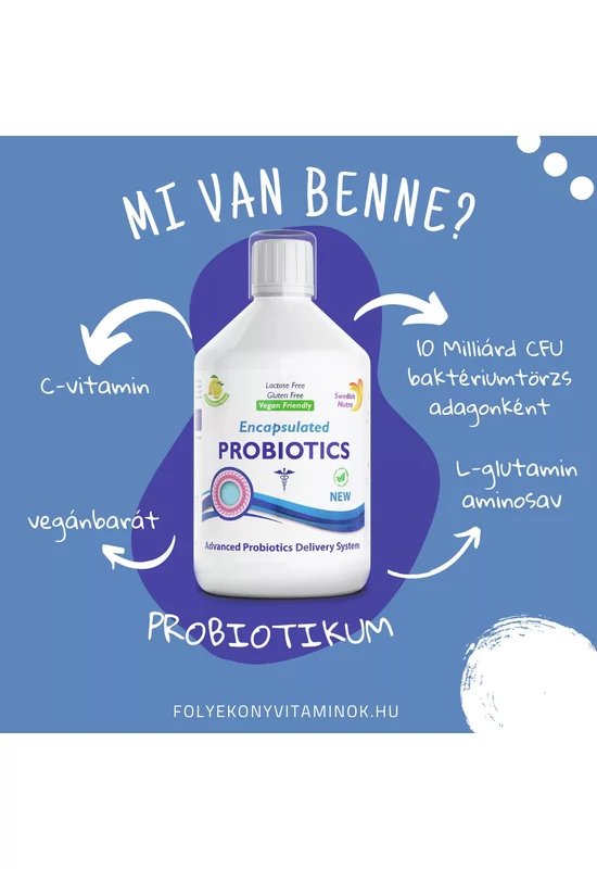 Swedish Nutra Probiotics folyékony probiotikum C-vitaminnal dúsítva – 500ml