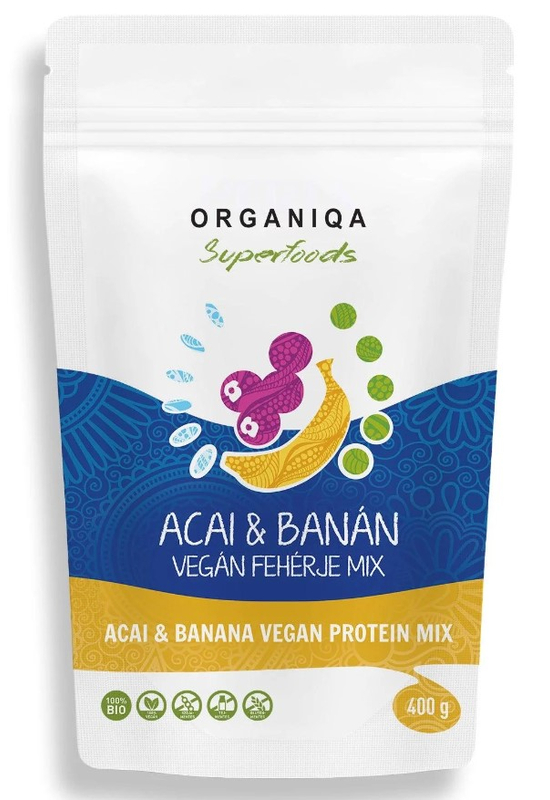 Organiqa Bio Acai-Banán Vegán Fehérje Mix 400g