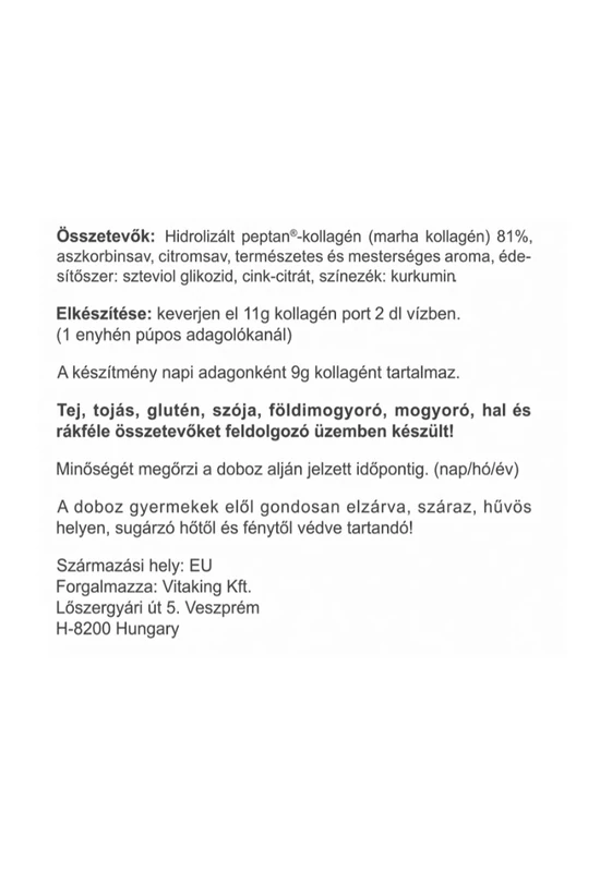 Vitaking Kollagén Italpor - Citromos (330g)
